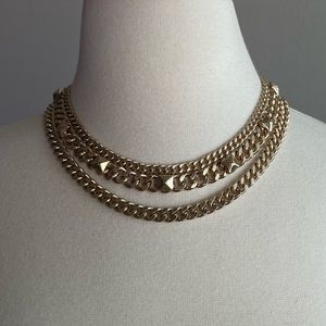 Gold-plated chunky statement necklace